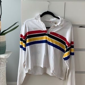 Levis striped and collar cropped shirt
